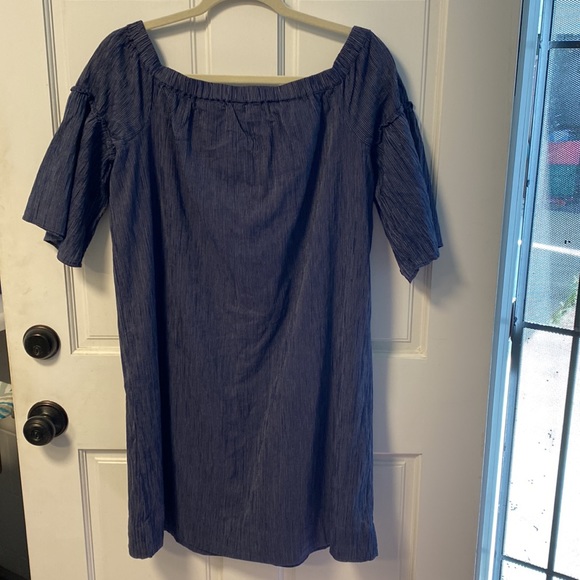 EUC Madewell Off the Shoulder Striped Dress (Size 10) - Picture 2 of 3